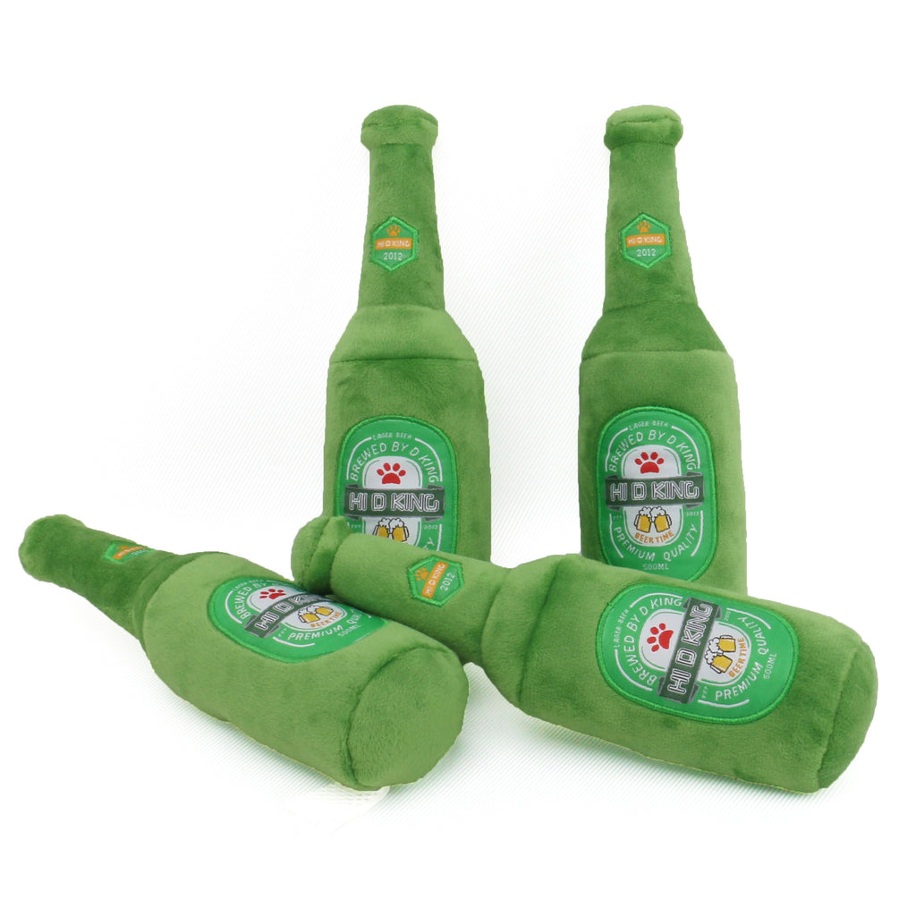 Juguete Peluche Forma de Botella Jarra de Cerveza Pavo y Sonido Mascota Perro