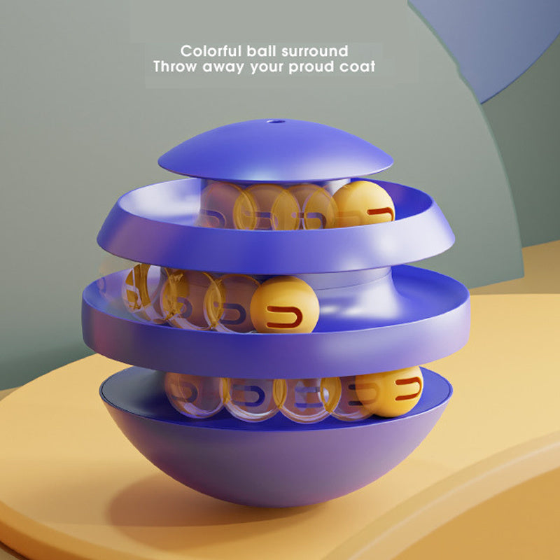 Juguete Interactivo 3 Niveles Gato Plataforma Giratoria Forma Pelota