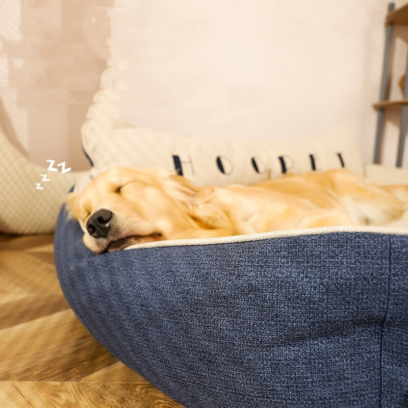 Cama Extraíble y Lavable Cuatro Estaciones para Perro Gato con Respaldo Britanico