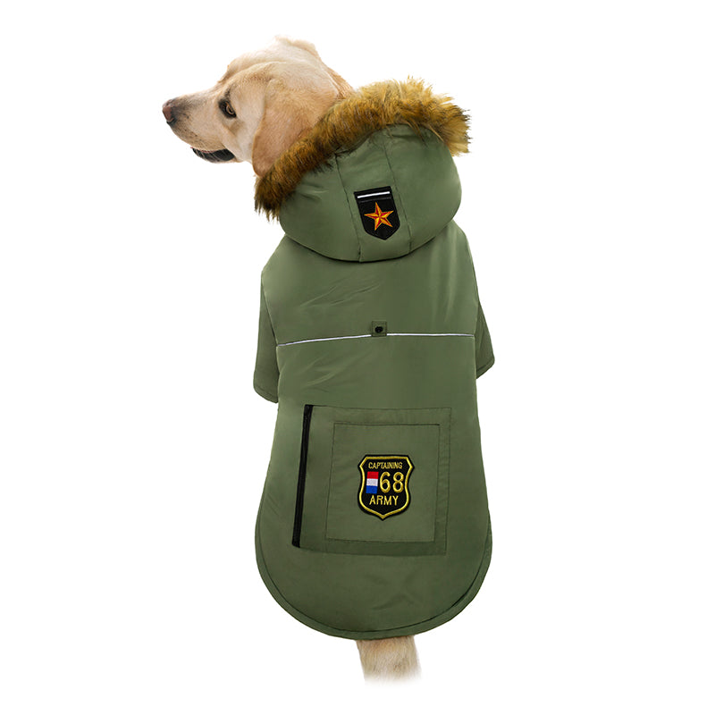 Ropa Chaqueta Gruesa de Plumón con Capucha para Perro Otoño e Invierno