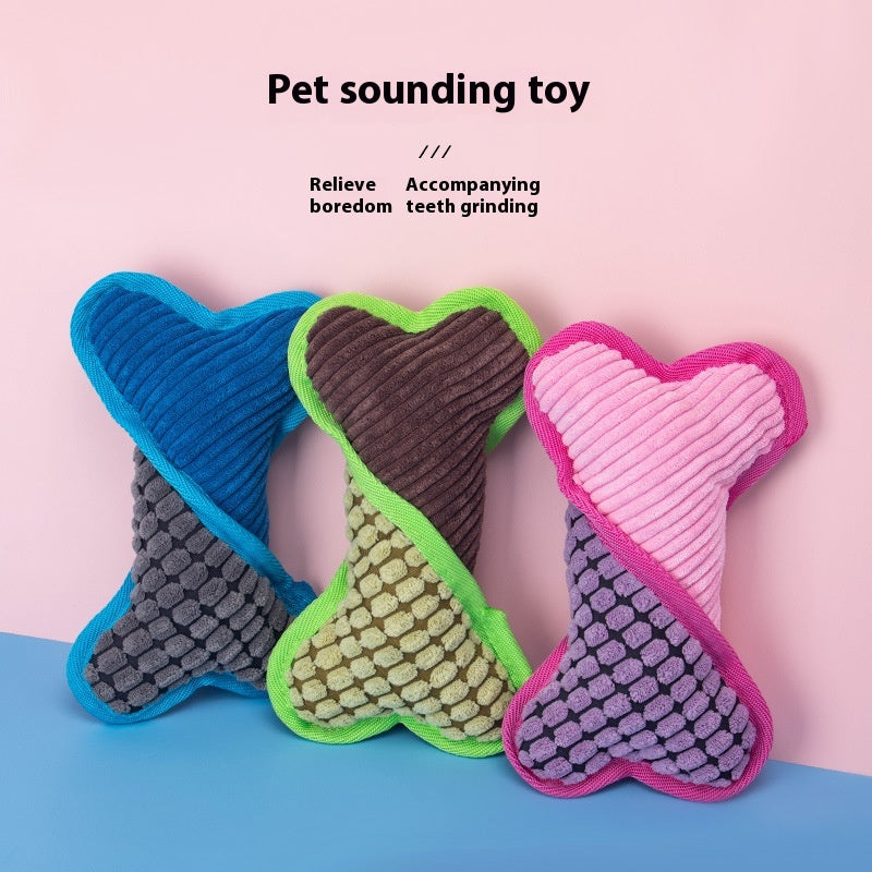 Juguete Hueso de Peluche con Sonido para Perro y Gato