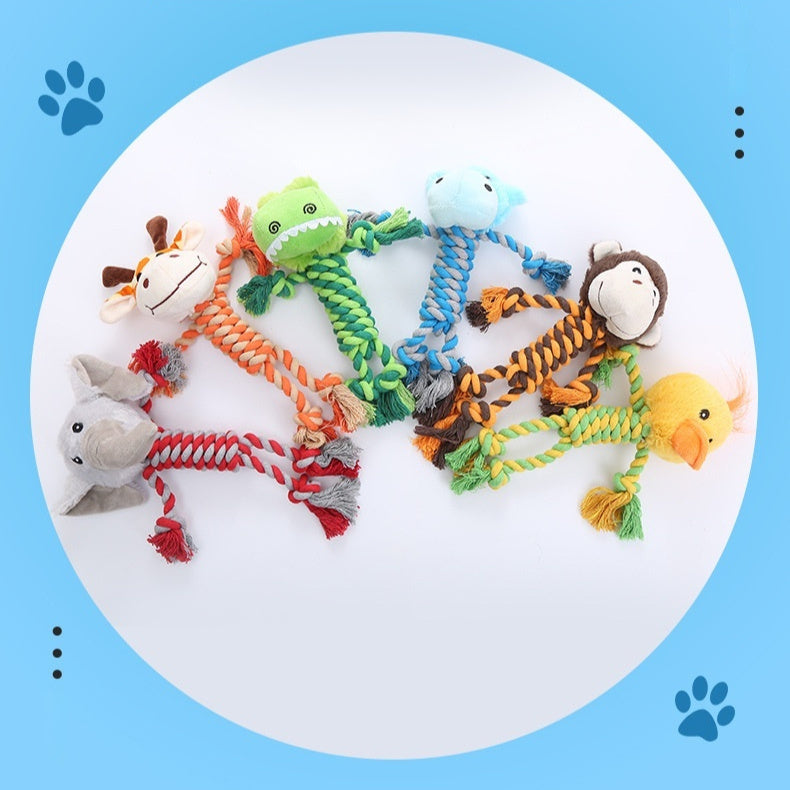 Conjunto juguete animales de peluche con forma de animal para perros. Resistente a mordeduras, suave y duradero. Ayuda a limpiar dientes. Ideal para perros de todos los tamaños.
