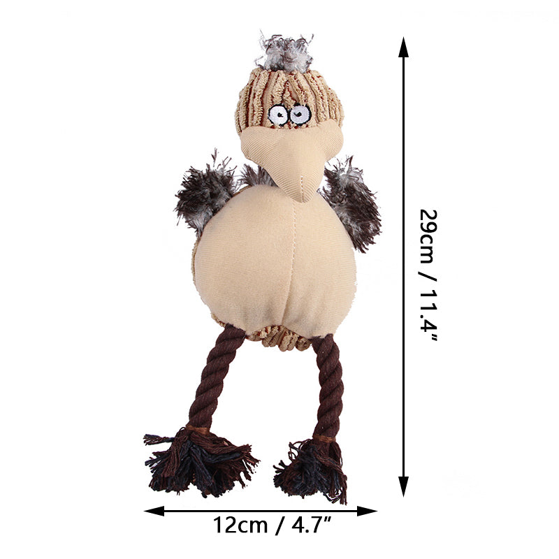 Juguete Peluche y Cuerda para Perro Mascota Resistente a Mordeduras Ayuda a la Limpieza de los Dientes Forma Pájaro.