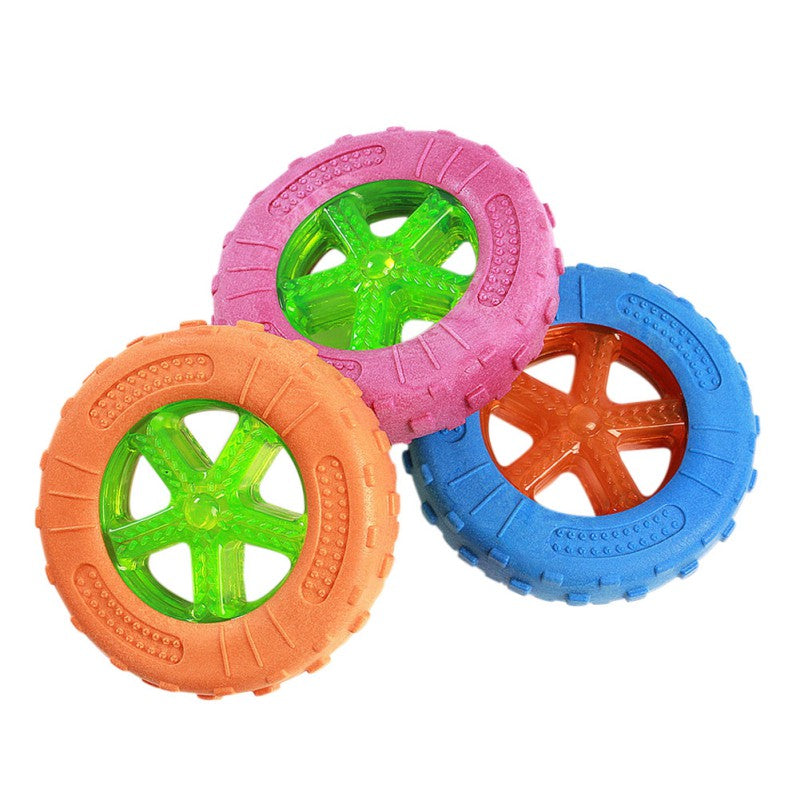 Juguete Resistente para Perro Rueda Pelota Balón Rugby Stick