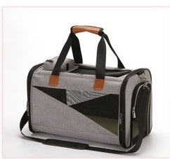 Bolso plegable para transporte de gato y perro color gris