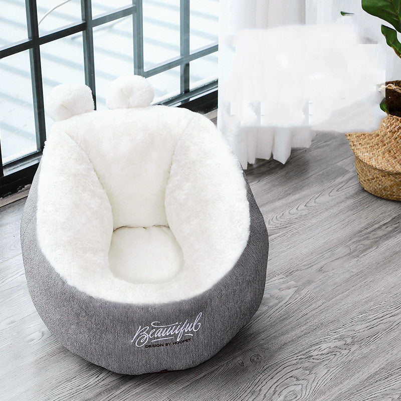 Cama Creativa Calida y Confortable para Gato con Orejas.