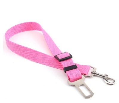 Cinturón de seguridad para perro en coche color rosa ajustable