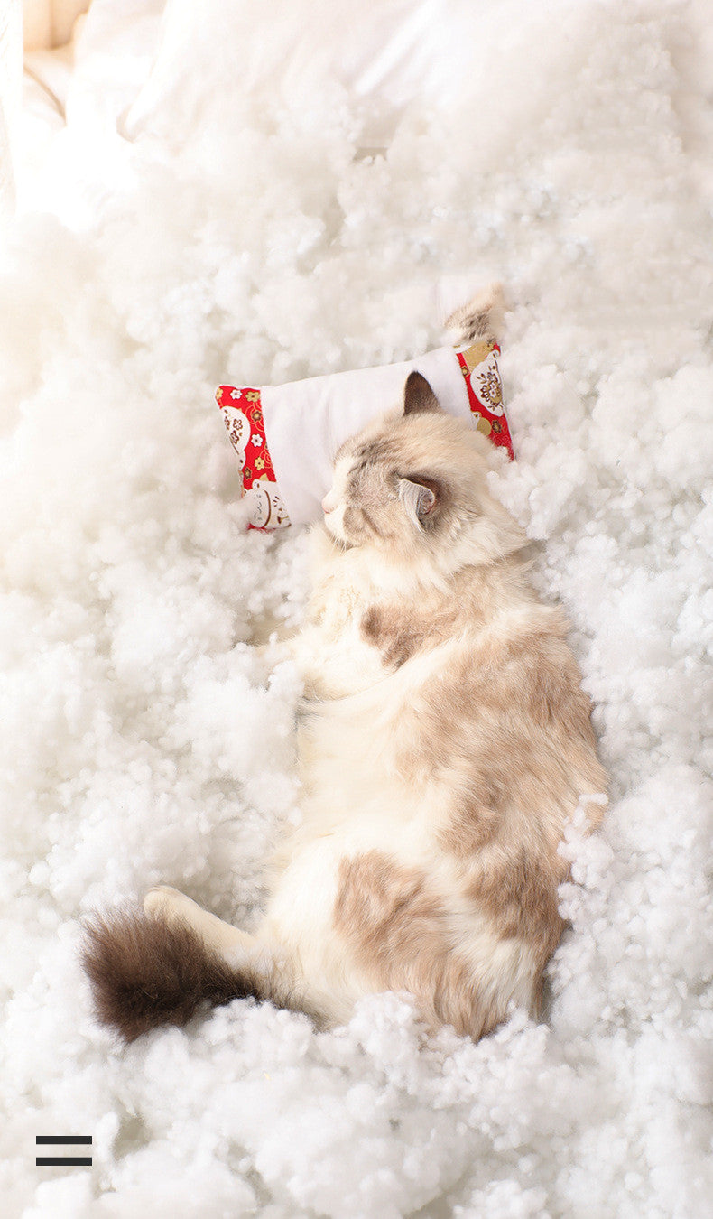 Cama Cerrada para Gato Extraíble y Lavable Algodon Cachemira