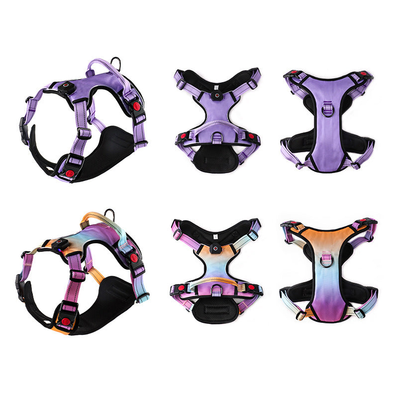Arnes Correa de pecho Luminosa LED para Perro Mascotas Recargable por USB