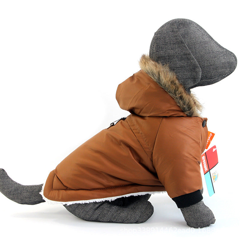 Ropa de Otoño e Invierno para Perro Chaleco con Capucha Chaqueta de Felpa