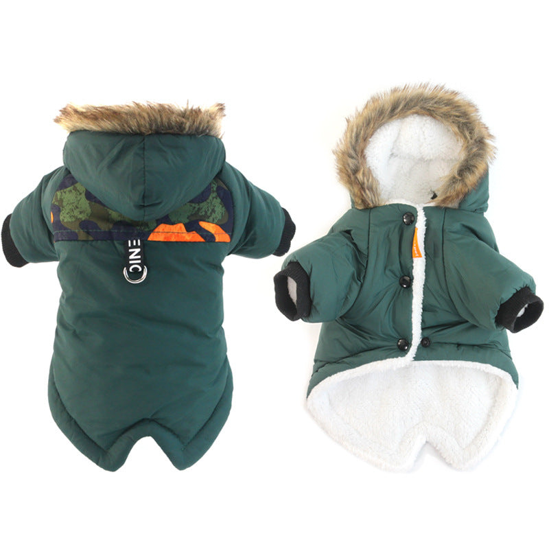 Ropa de Otoño e Invierno para Perro Chaleco con Capucha Chaqueta de Felpa