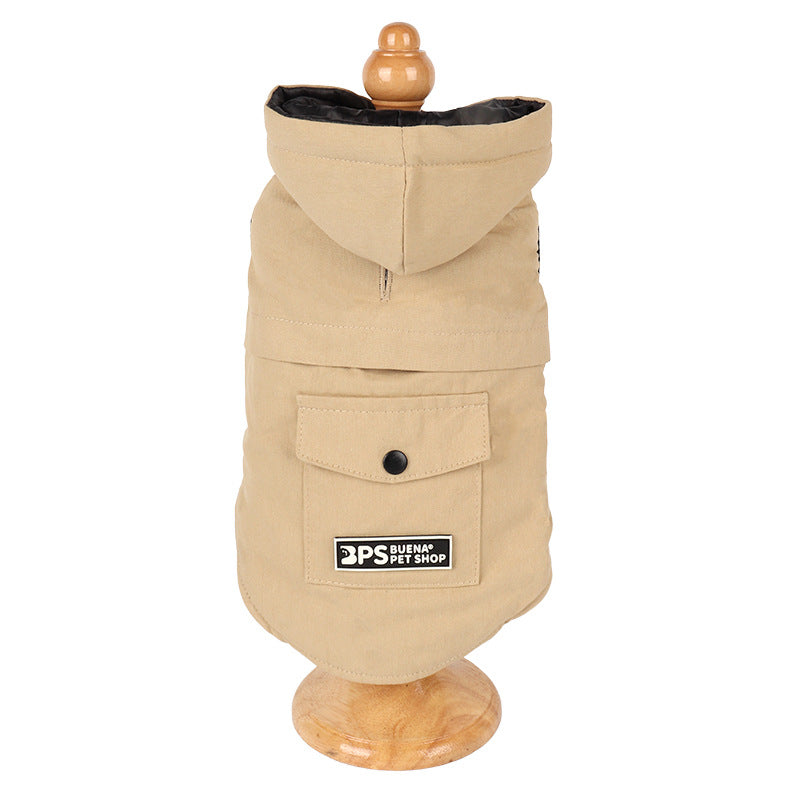 Chaqueta de Terciopelo para Perro con Capucha sin Mangas para Otoño e Invierno