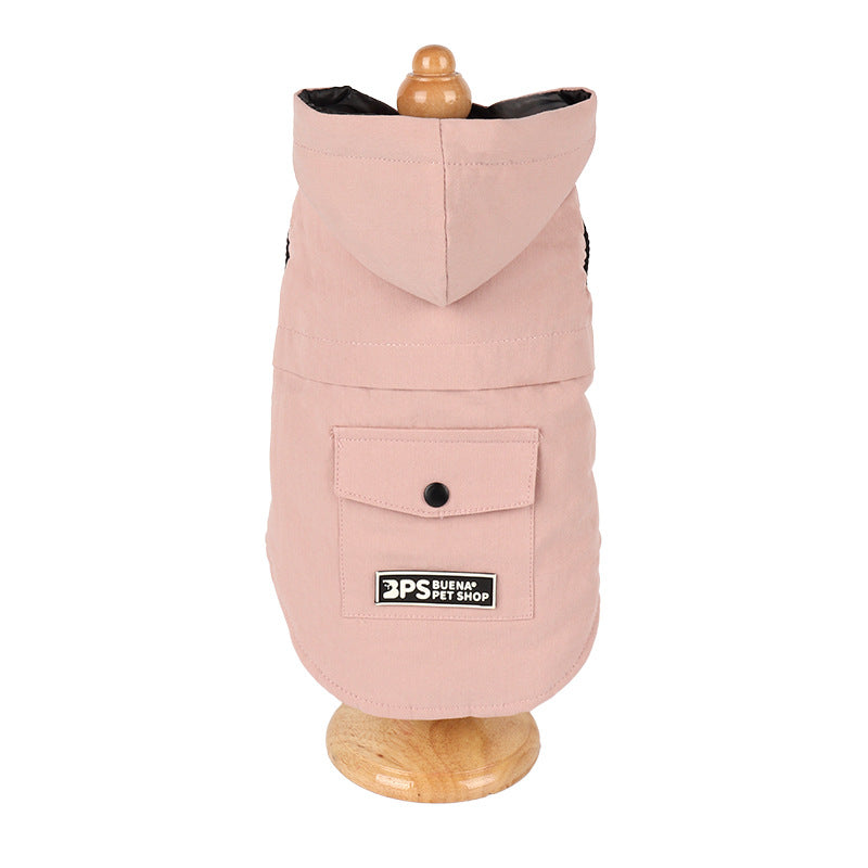 Chaqueta de Terciopelo para Perro con Capucha sin Mangas para Otoño e Invierno