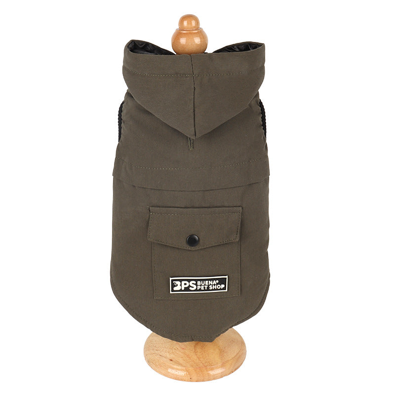 Chaqueta de Terciopelo para Perro con Capucha sin Mangas para Otoño e Invierno