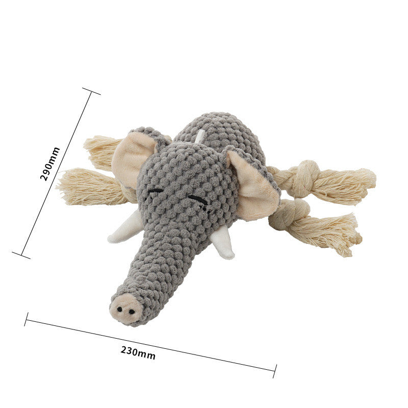 Juguete de peluche con cuerda y sonido para perros en forma de elefante