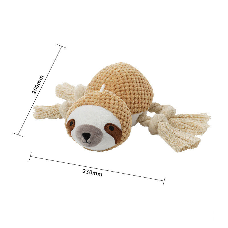 Juguete de peluche con cuerda y sonido para perros en forma de perezoso
