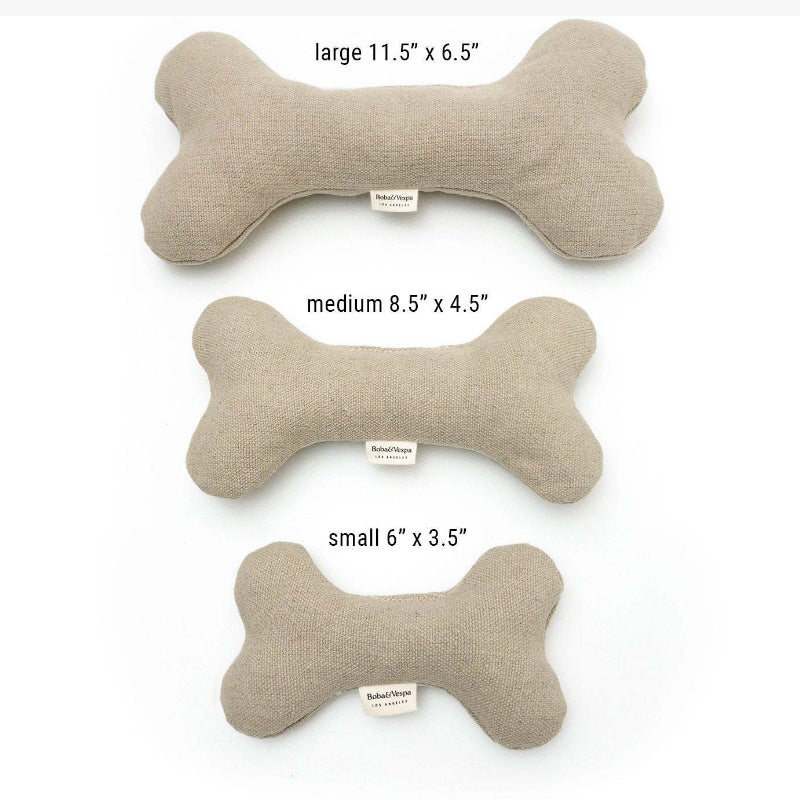 Juguete para Morder de Terciopelo de Algodón para Perro con Forma de Hueso