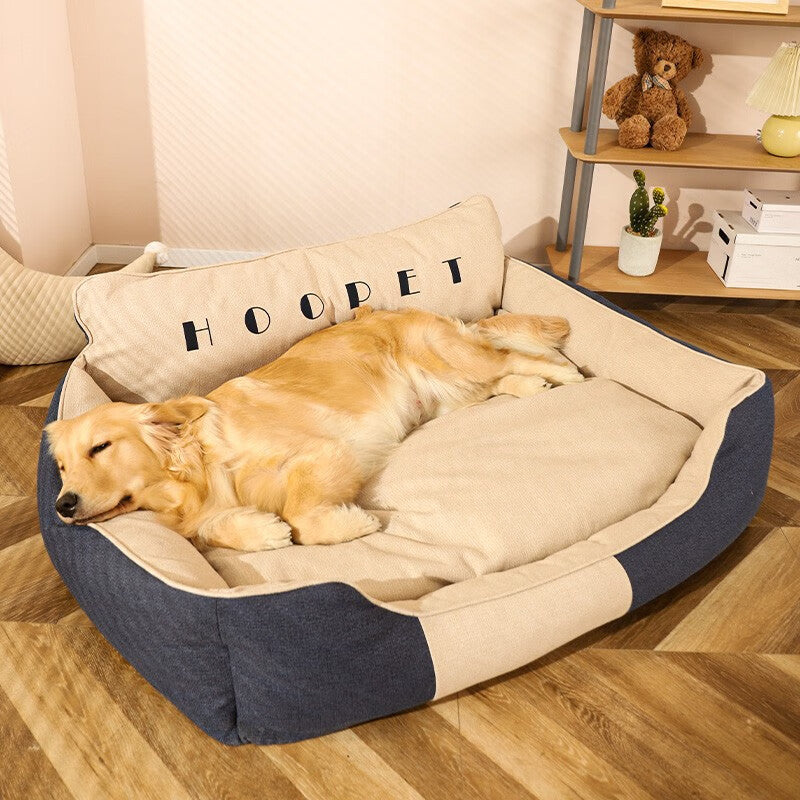 Cama Extraíble y Lavable Cuatro Estaciones para Perro Gato con Respaldo Britanico