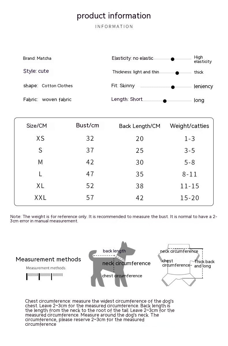 Chaqueta Gruesa y Cálida para Perro Gato Mascotas Versiones Argolla Tracción y Agujero de Paso