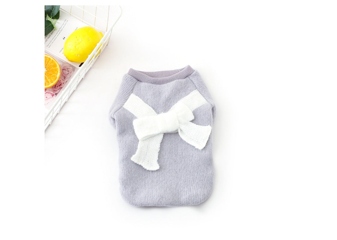 Ropa para Perro Mascotas con Lazo de Tela Cepillada