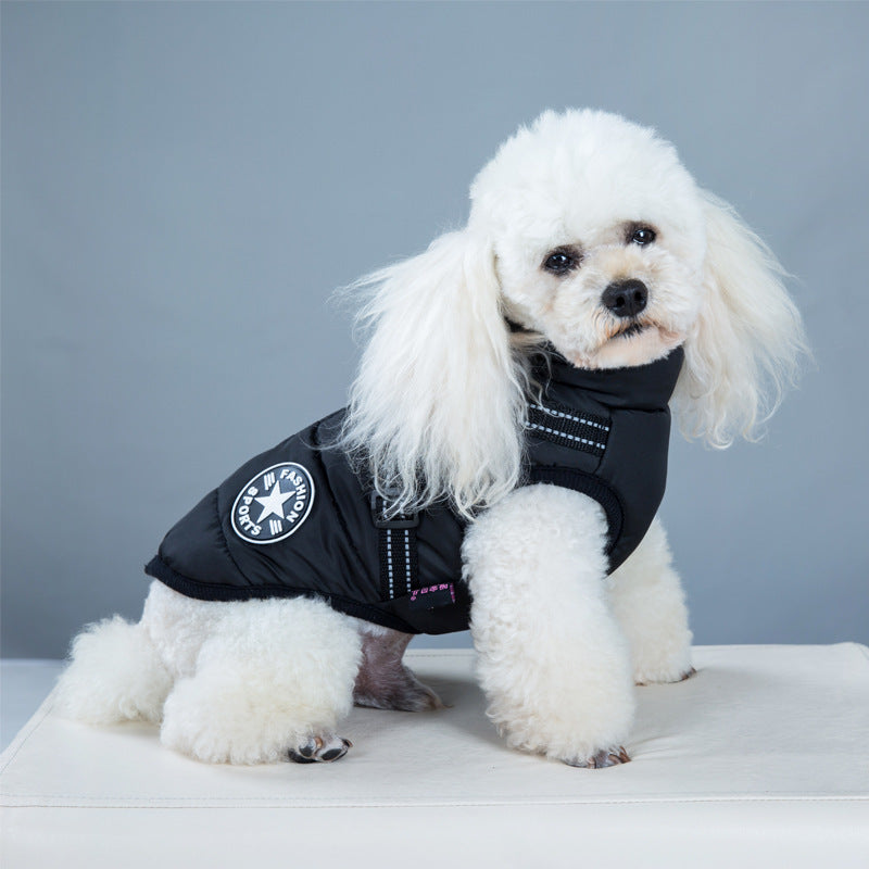 Ropa Impermeable para Perro Abrigo de Invierno con Arnés para Mascota Perro