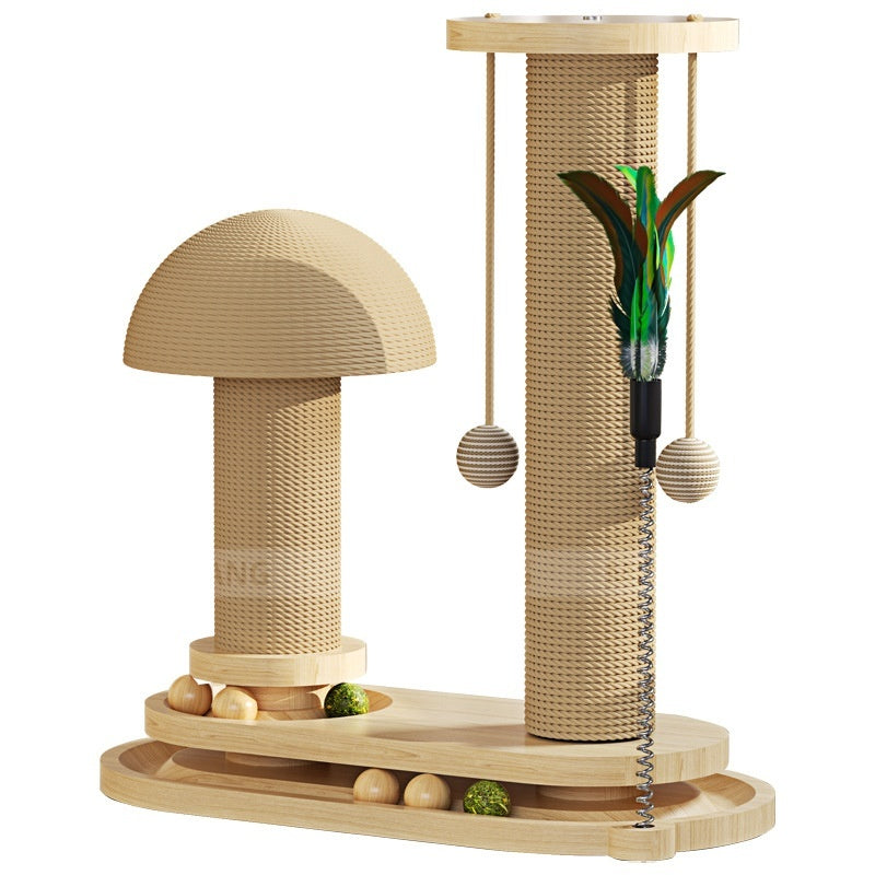 Varios Modelos de Rascador Juguete Giratorio de Madera Maciza para Gato