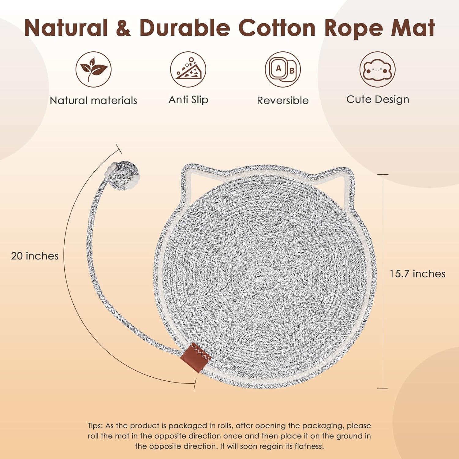 Caracteristicas del rascador redondo de cuerda para gato colgado en pared