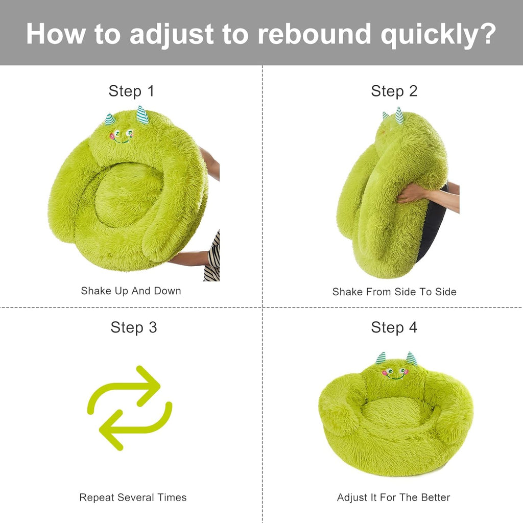 Cama Relajante para Perro y gato con Respaldo Alto y Forma de Donut.