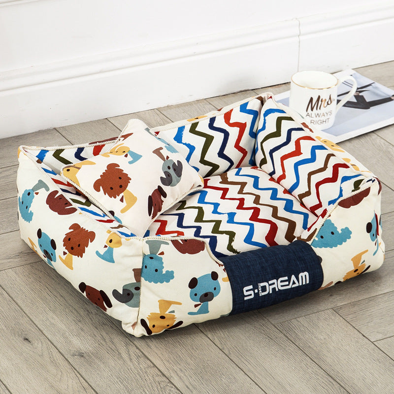 Cama Premium para Perro Mascotas con Diseño Elegante y Colorido