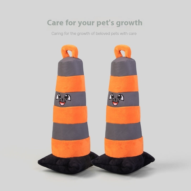 Cono Señalizacion de Carretera de Juguete Peluche para Perro Resistente a Mordeduras