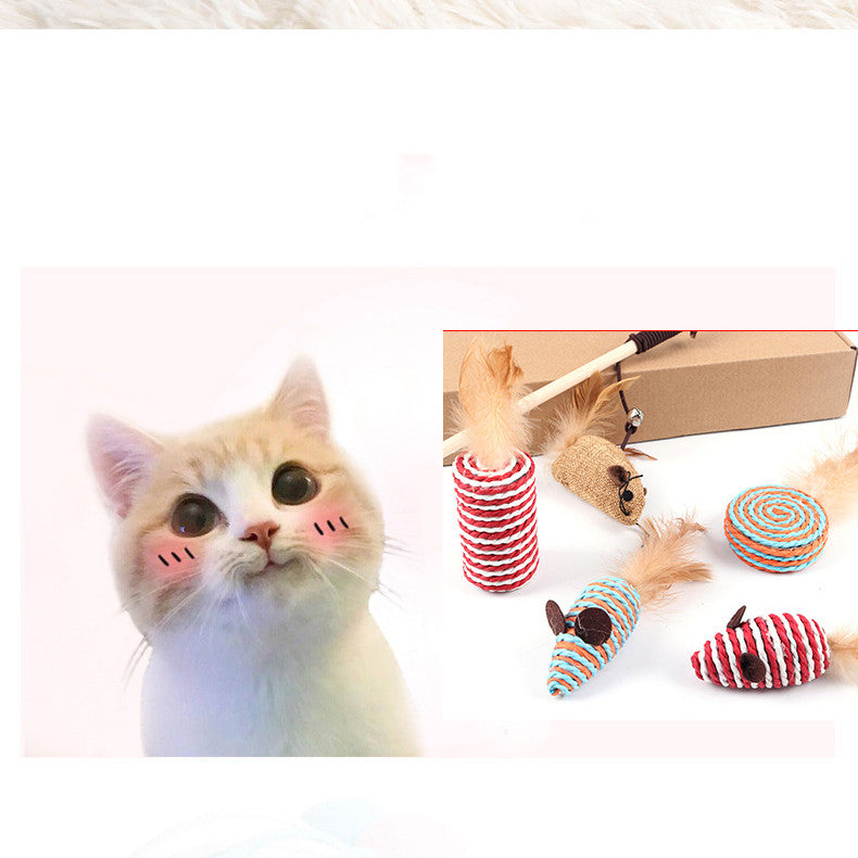 Juego de 7 Palos para Gato con Simulación de Ratón