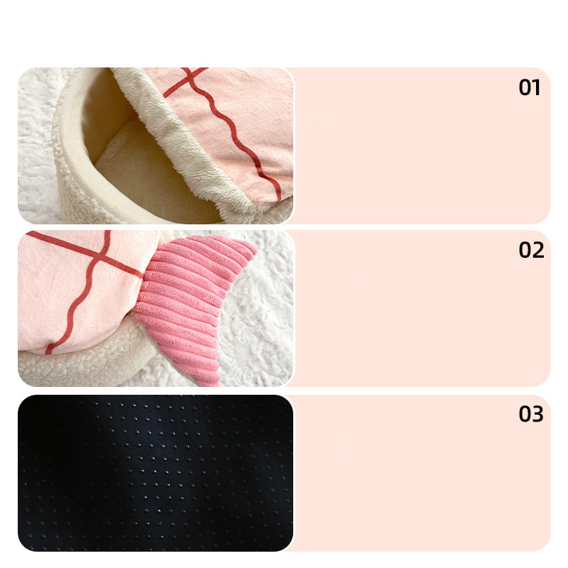 Cama Colchón para Mascotas con forma de Sushi Extraíble y Cálido