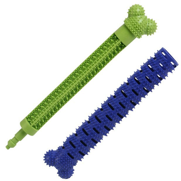 Juguete Limpiador Dientes Azul-Verde para Mascota Palo de Cepillado.