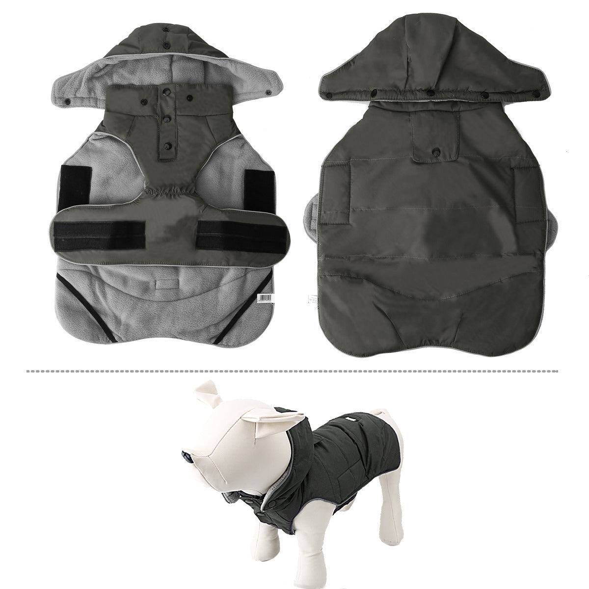 Chaqueta de Algodón Impermeable con Capucha para perro Mascotas