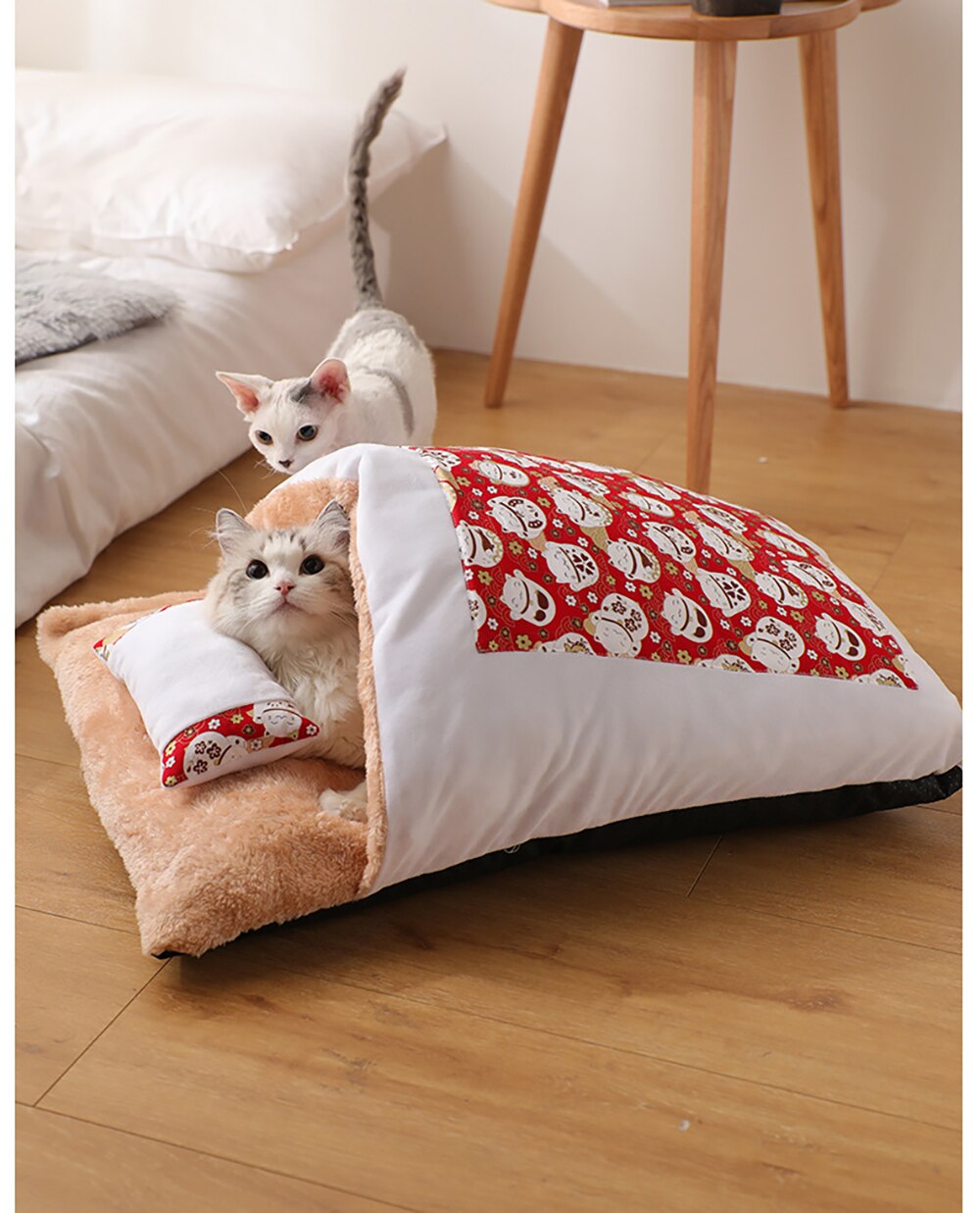 Cama Cerrada para Gato Extraíble y Lavable Algodon Cachemira