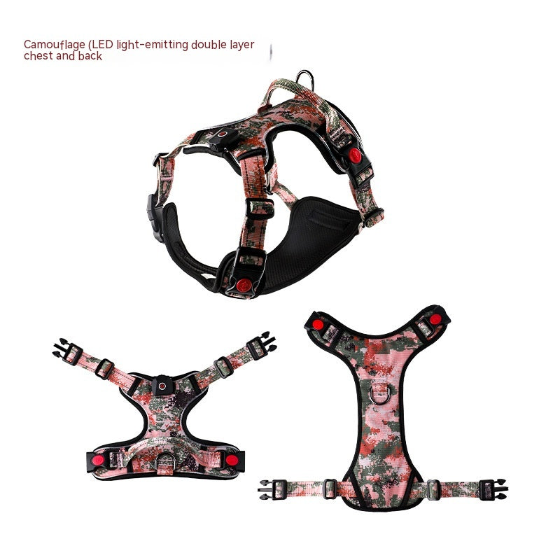 Arnes Correa de pecho Luminosa LED para Perro Mascotas Recargable por USB