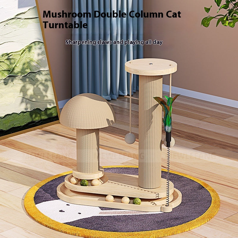 Varios Modelos de Rascador Juguete Giratorio de Madera Maciza para Gato