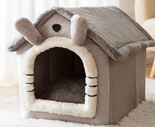 Caseta Felpa Plegable de Invierno para Perro Gato