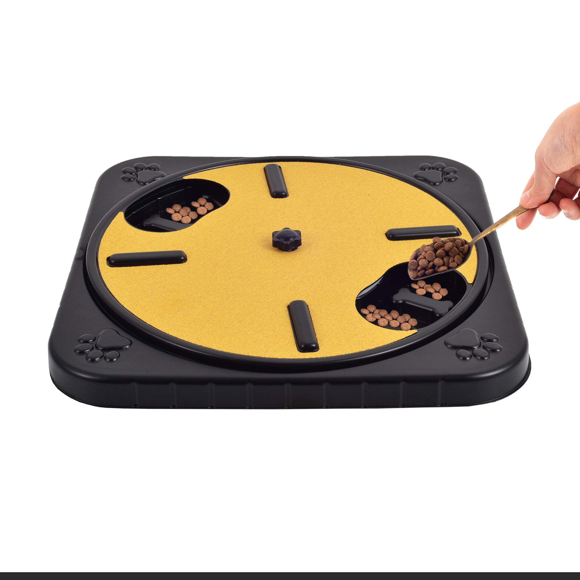 Comedero con Rascador para Perro y Gato Rotación de 360 grados.