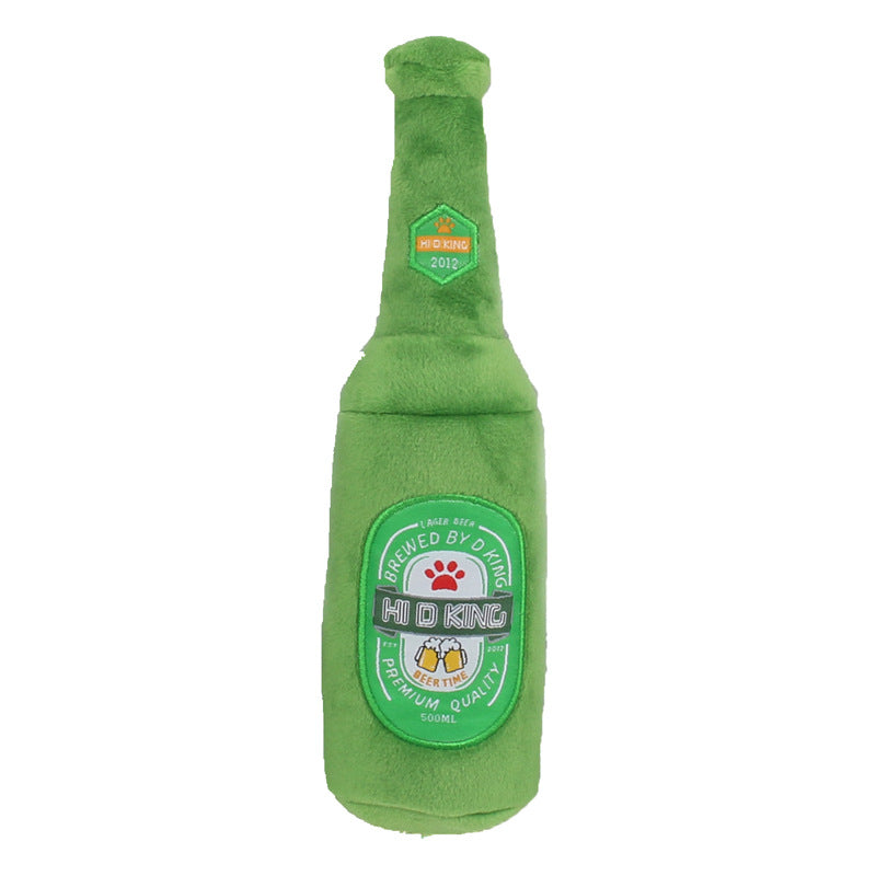 Juguete Peluche Forma de Botella Jarra de Cerveza Pavo y Sonido Mascota Perro