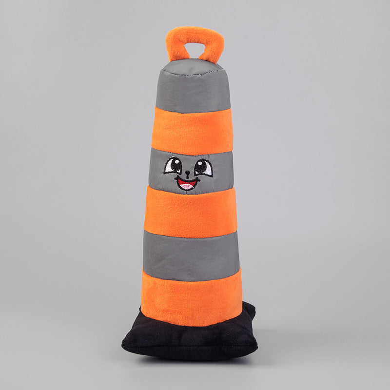 Cono Señalizacion de Carretera de Juguete Peluche para Perro Resistente a Mordeduras