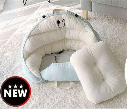 Cama sillón para mascota en asiento de coche color azul claro