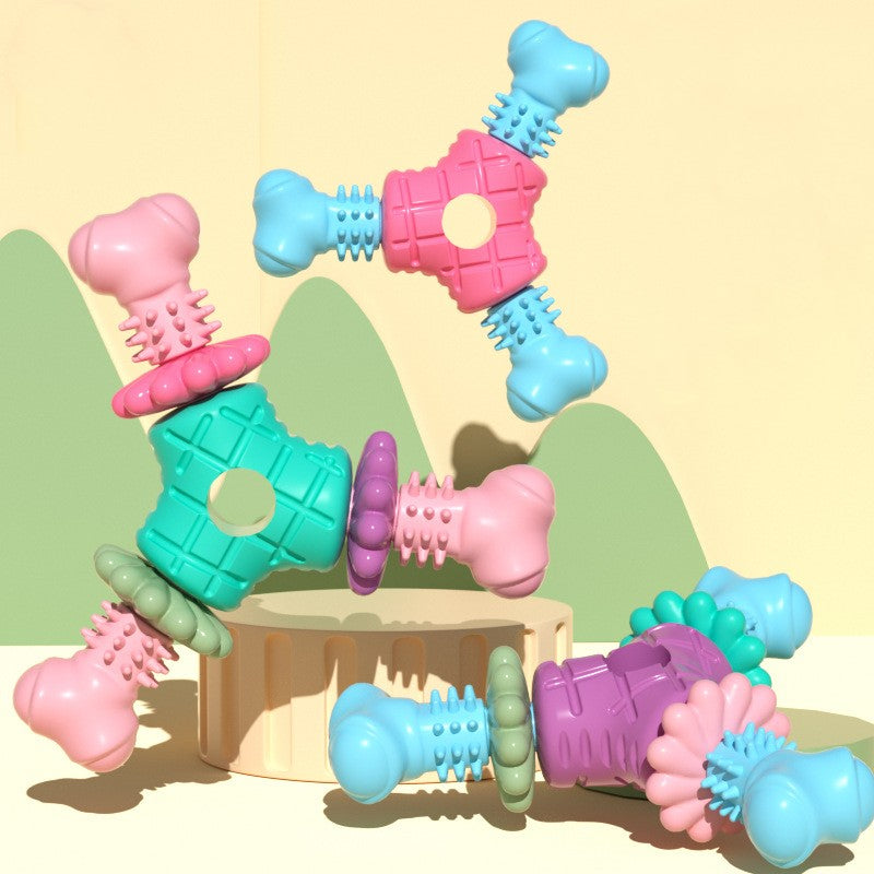 Juguete para Perro Mascota Triangle Meat TPR para Morder y Limpieza Dientes