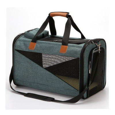 Bolso plegable para transporte de gato y perro color azul