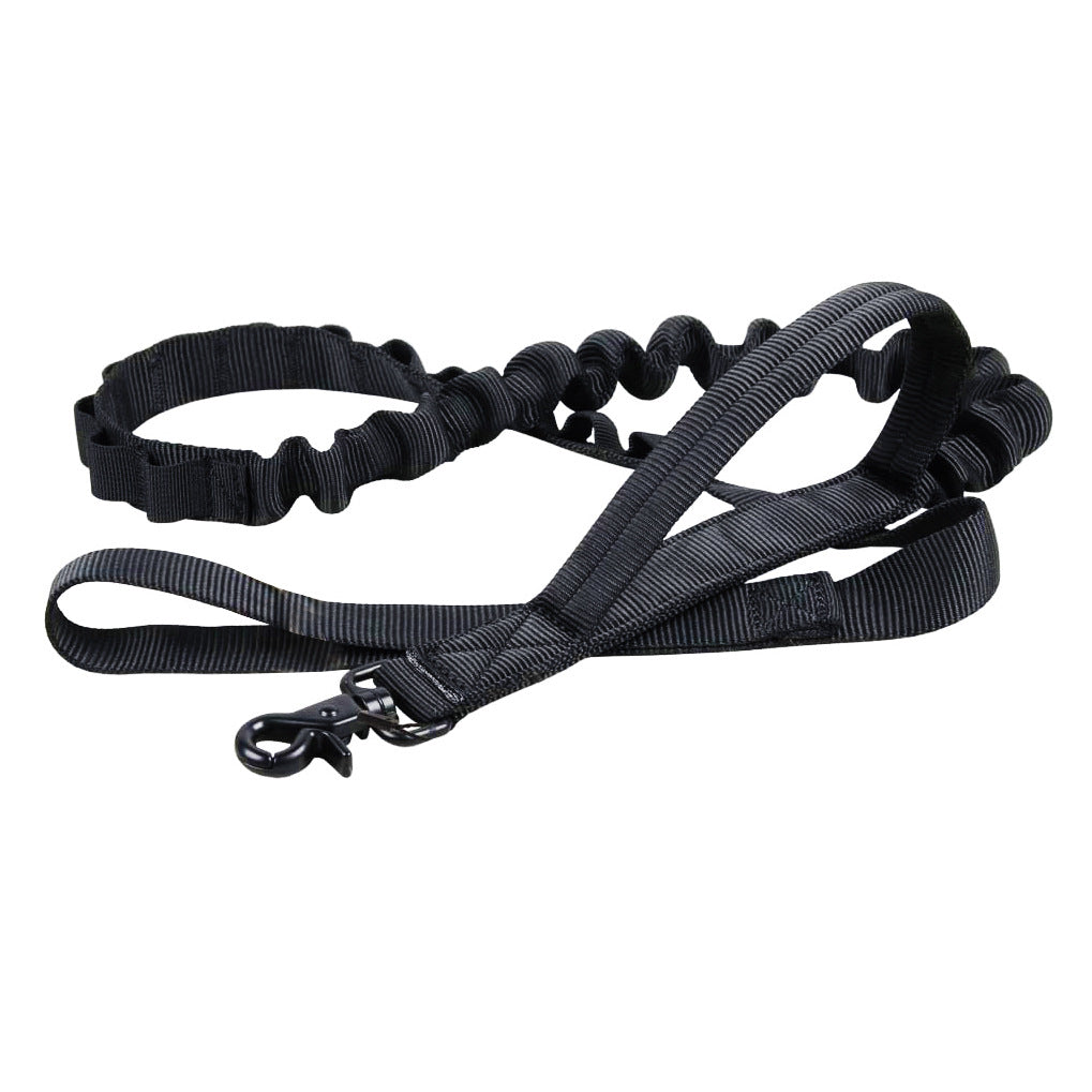Correa extensible antitirones para perro color negro
