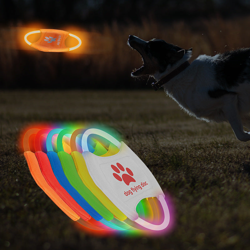 Disco Volador para Perro con Luz LED Brillante, Juguete Interactivo de Entrenamiento.