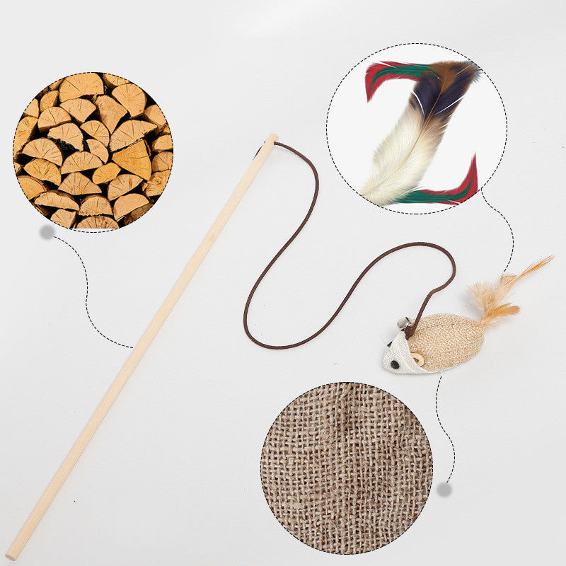 Juguete Divertido para Gato con Palo de Madera