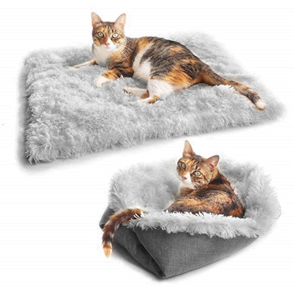 Alfombrilla de Cama para Gato Perro Mascotas Manta Suave de Forro Polar