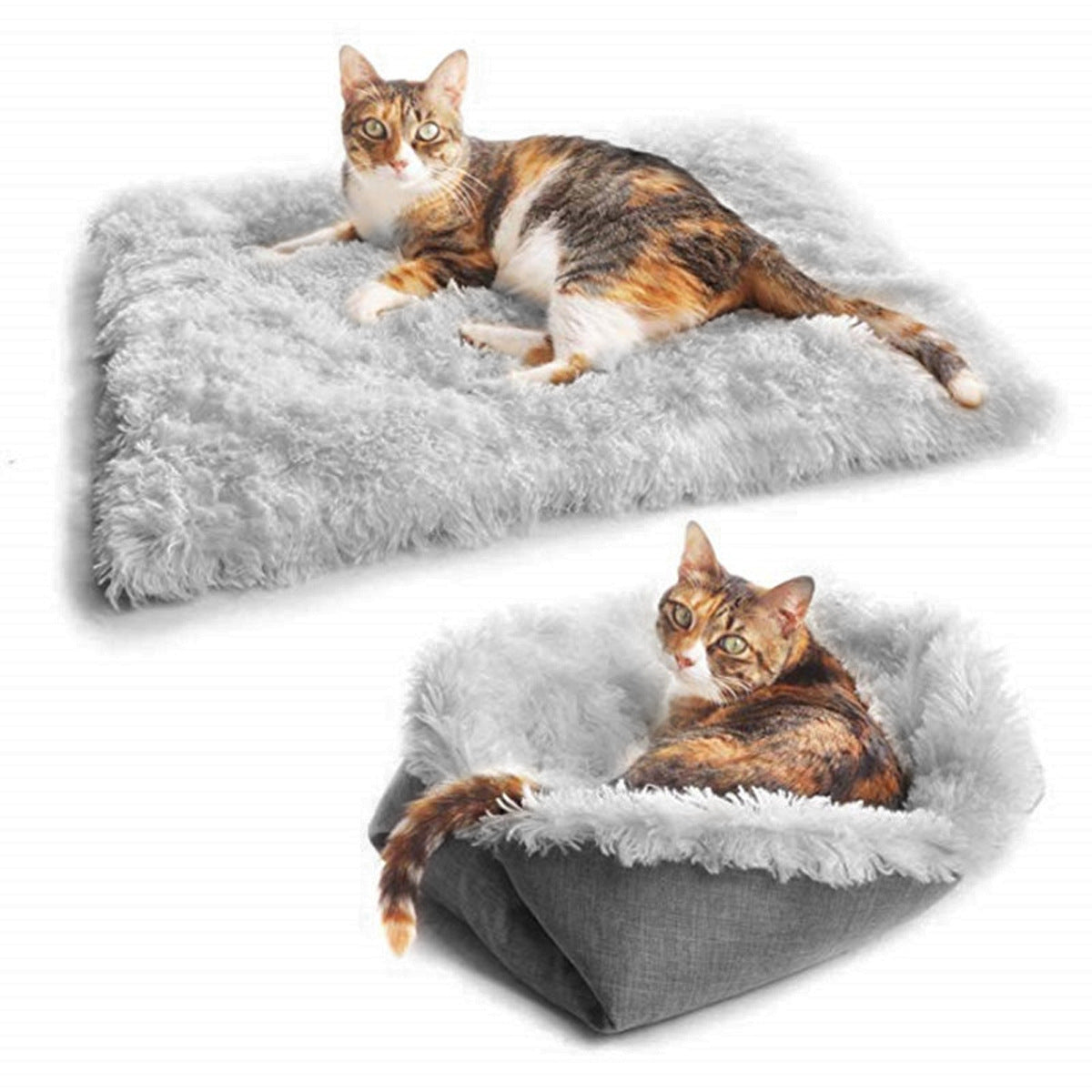 Alfombrilla de Cama para Gato Perro Mascotas Manta Suave de Forro Polar