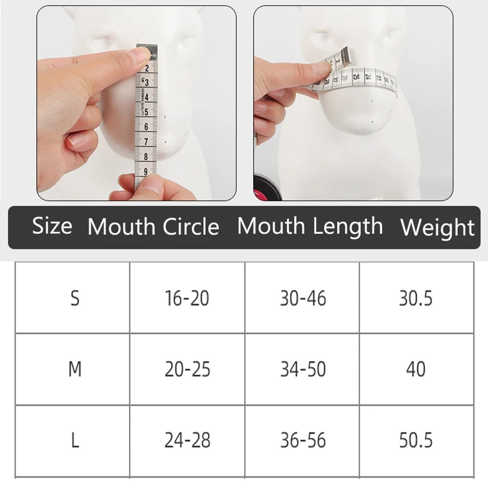 Bozal Correa Reflectante Ajustable de Boca Perro Evita Ladridos y Mordeduras
